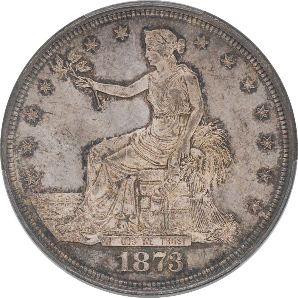 Two-1873-T$1-Trade-Dollars